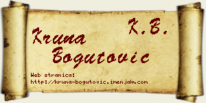 Kruna Bogutović vizit kartica